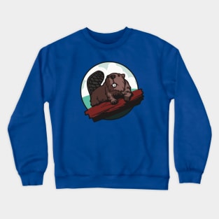 Beaver on a Log Crewneck Sweatshirt